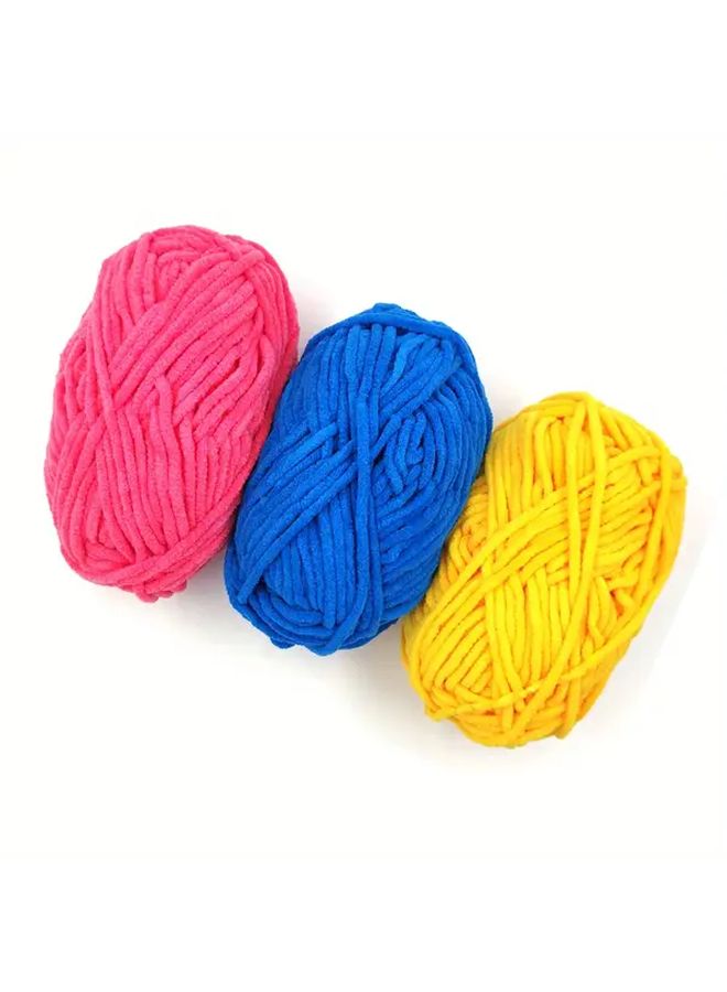Chenille Yarn 50g Red Brown Soft Skin Friendly For DIY Crochet And Knit Projects - Image 4